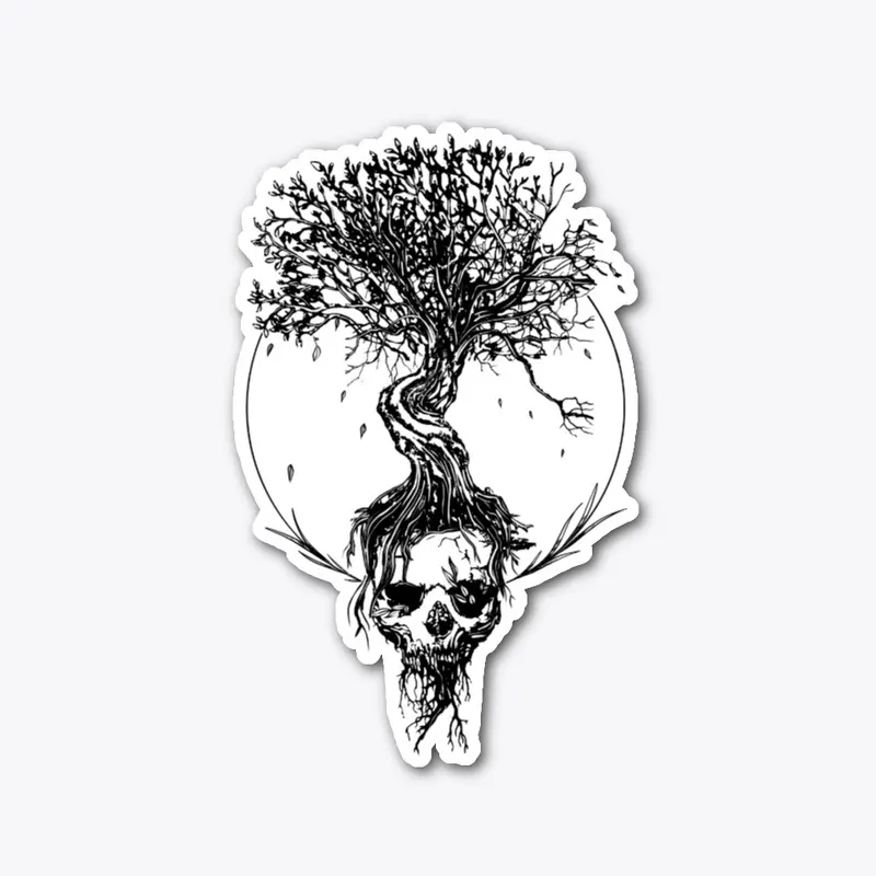 Yggdrasil Skull Folk Metal Logo